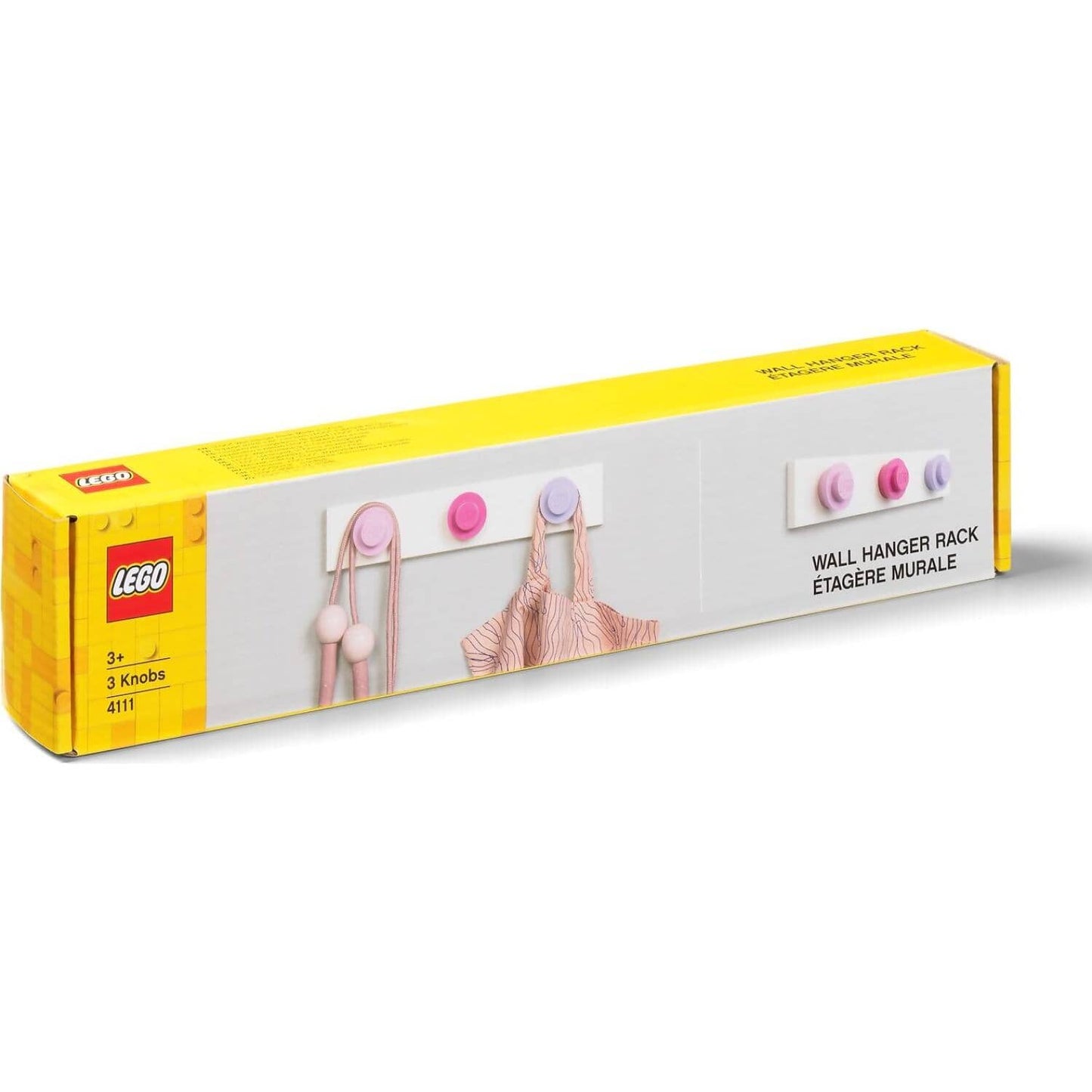 LEGO Wall Hanger Rack Light Pink / Dark Pink and Light Purple - Room Copenhagen