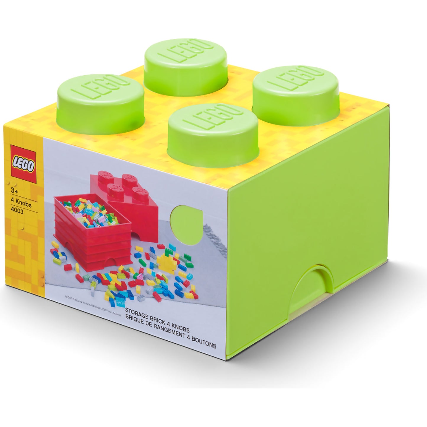 LEGO Storage Brick 4 Studs Lime Green - Room Copenhagen