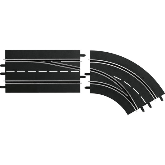 Carrera Digital 1:32 Accessories - Lane Change Curve right out to in - Slot Car Track Accessories Also Suits 1:24