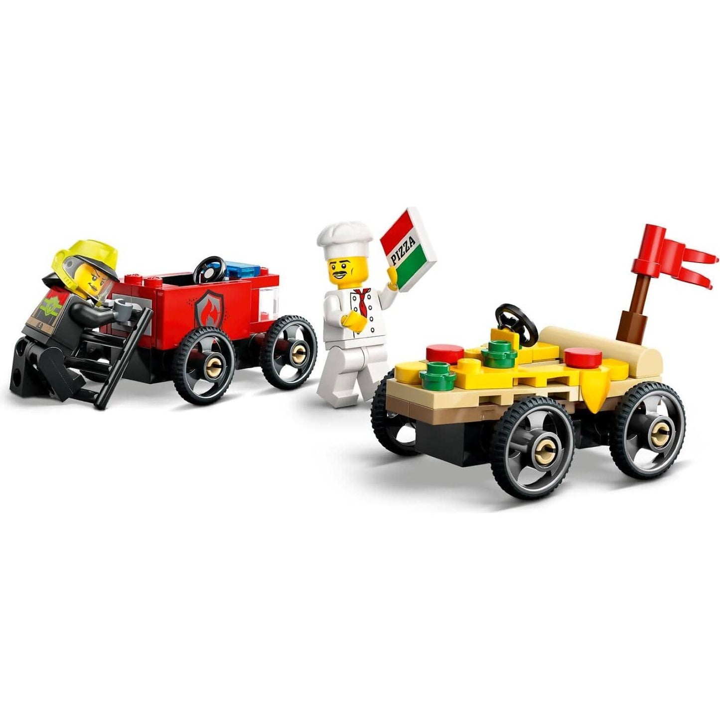 LEGO 60458 Pizza Vs. Fire Truck Race Car Pack - City
