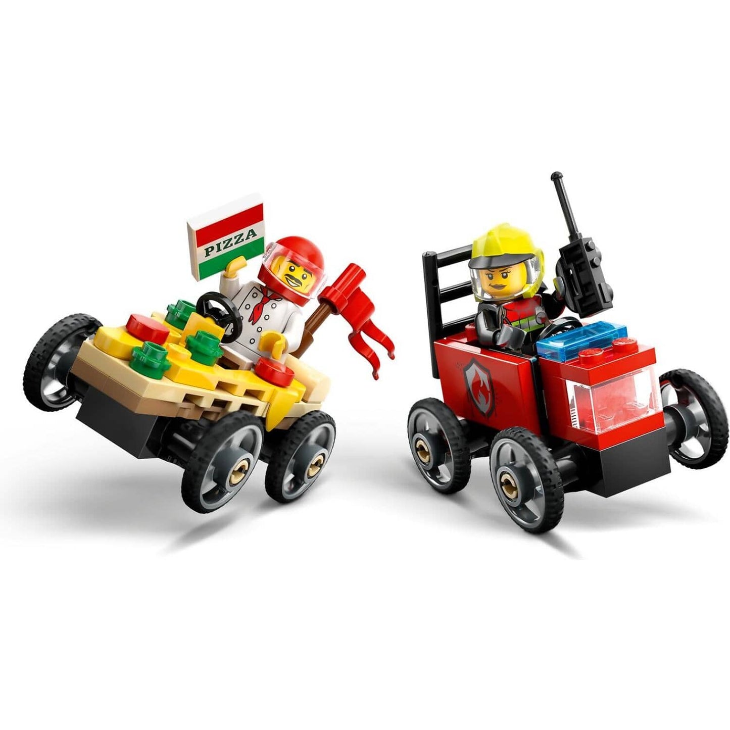 LEGO 60458 Pizza Vs. Fire Truck Race Car Pack - City