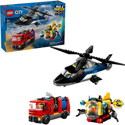 LEGO 60462 Helicopter Fire Truck & Submarine Remix - City