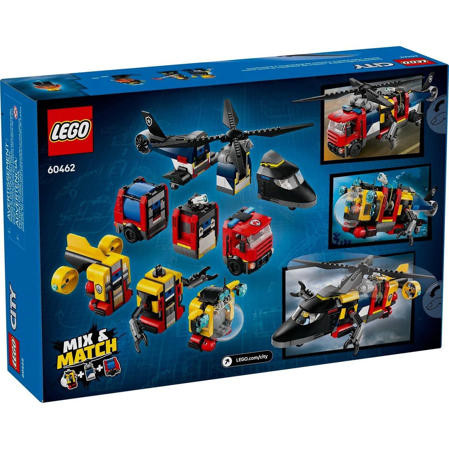 LEGO 60462 Helicopter Fire Truck & Submarine Remix - City
