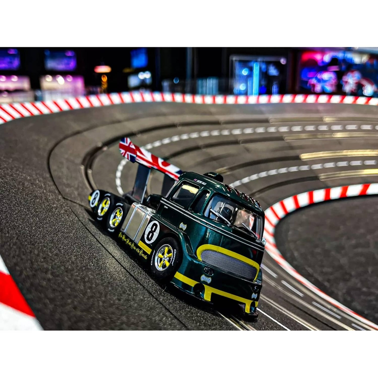 Carrera Digital 1:32 - Racetruck Cabover British Racing Green No.8 - Slot Car Also Suits Scalextric