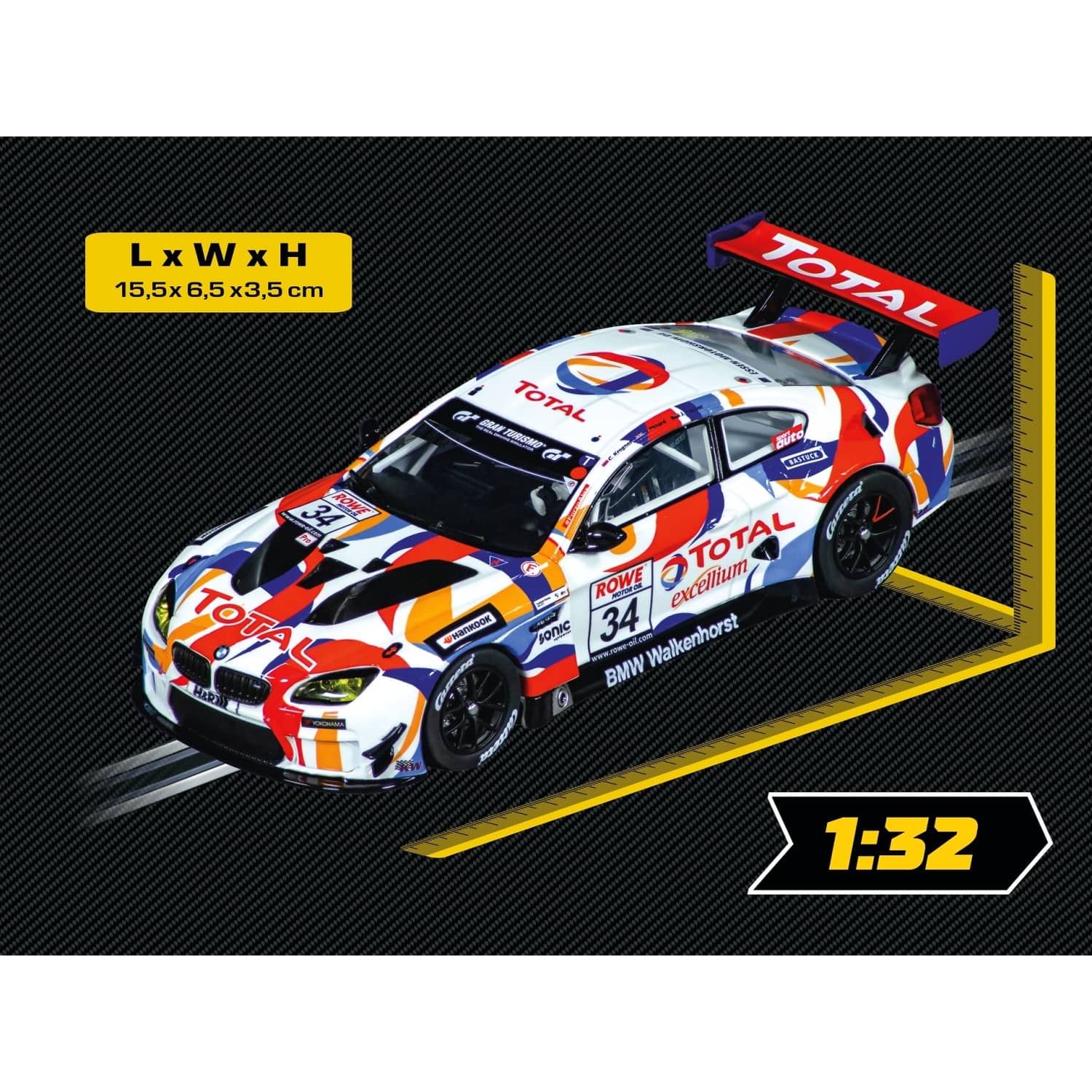 Carrera - Evolution 1:32 - BMW M6 GT3 Walkenhorst Motorsport No.34 - Slot Car Also Suits Scalextric