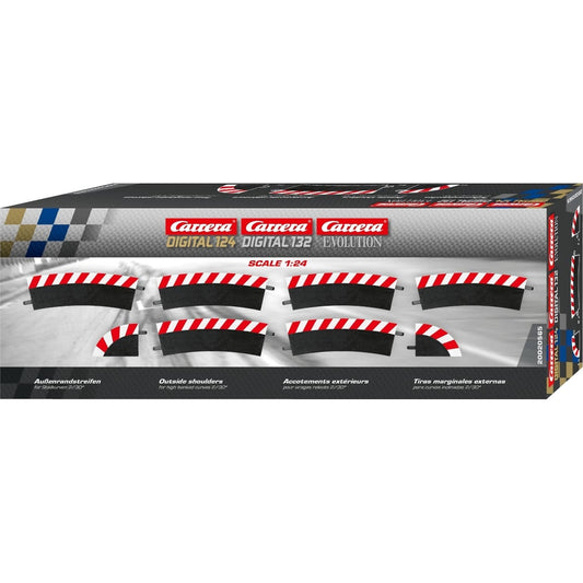 Carrera Digital 1:32 Accessories - Outside Shoulder for high banked curve 2/30° (6) end piece (2) - Slot Car Track Accessories Also Suits 1:24 & Evolution