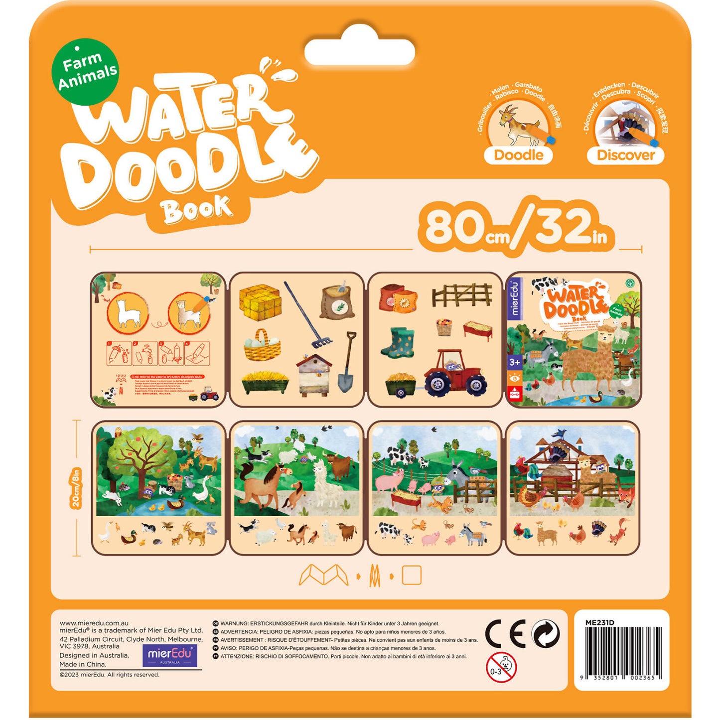 Mieredu - Water Doodle Book Farm Animals