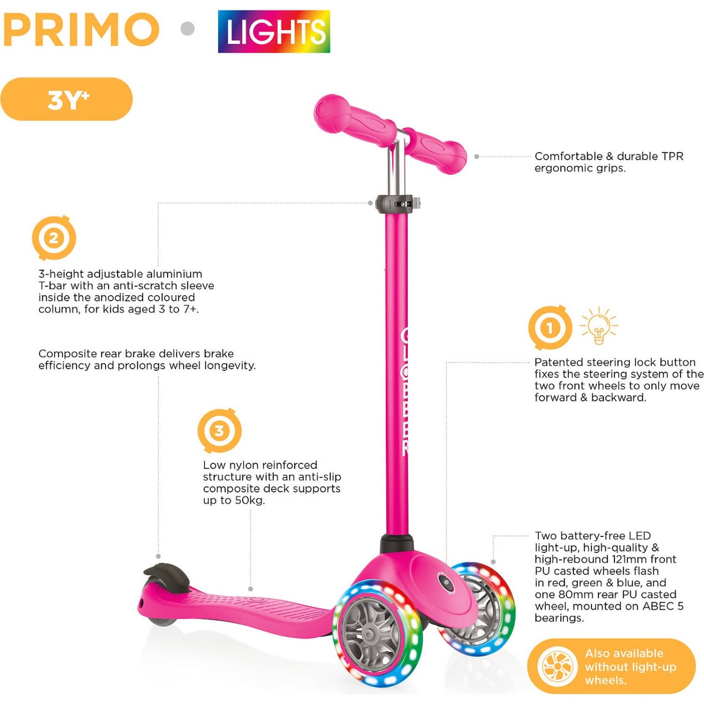 Globber - Primo Scooter Lights - Blue/ Green