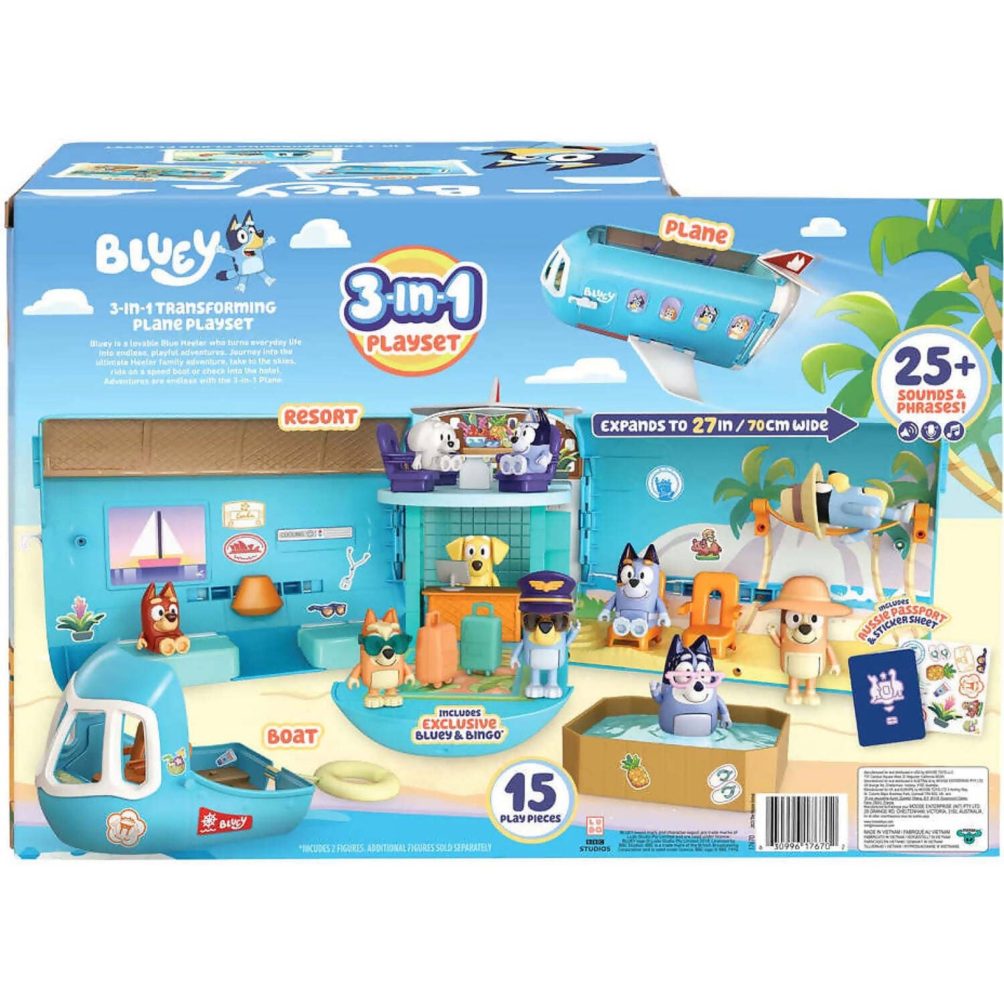 Bluey - 3-in-1 Airplane Playset