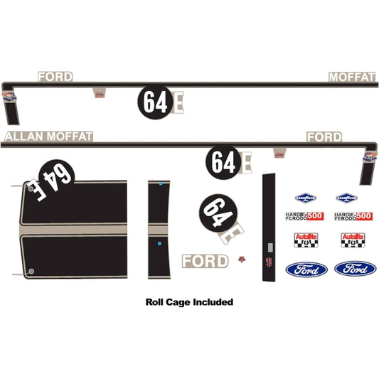 DDA Collectibles 1:24 Scale - #64E XW Ford Bathurst Decal Kit with Roll Cage - Diecast Model Accessory
