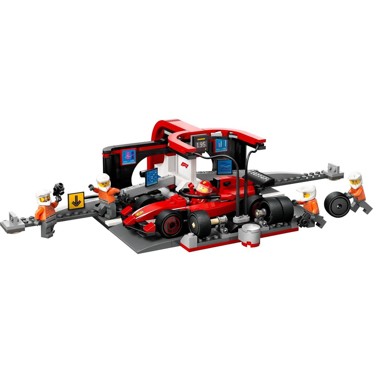LEGO 60443 F1 Pit Stop & Pit Crew with Ferrari Car - City