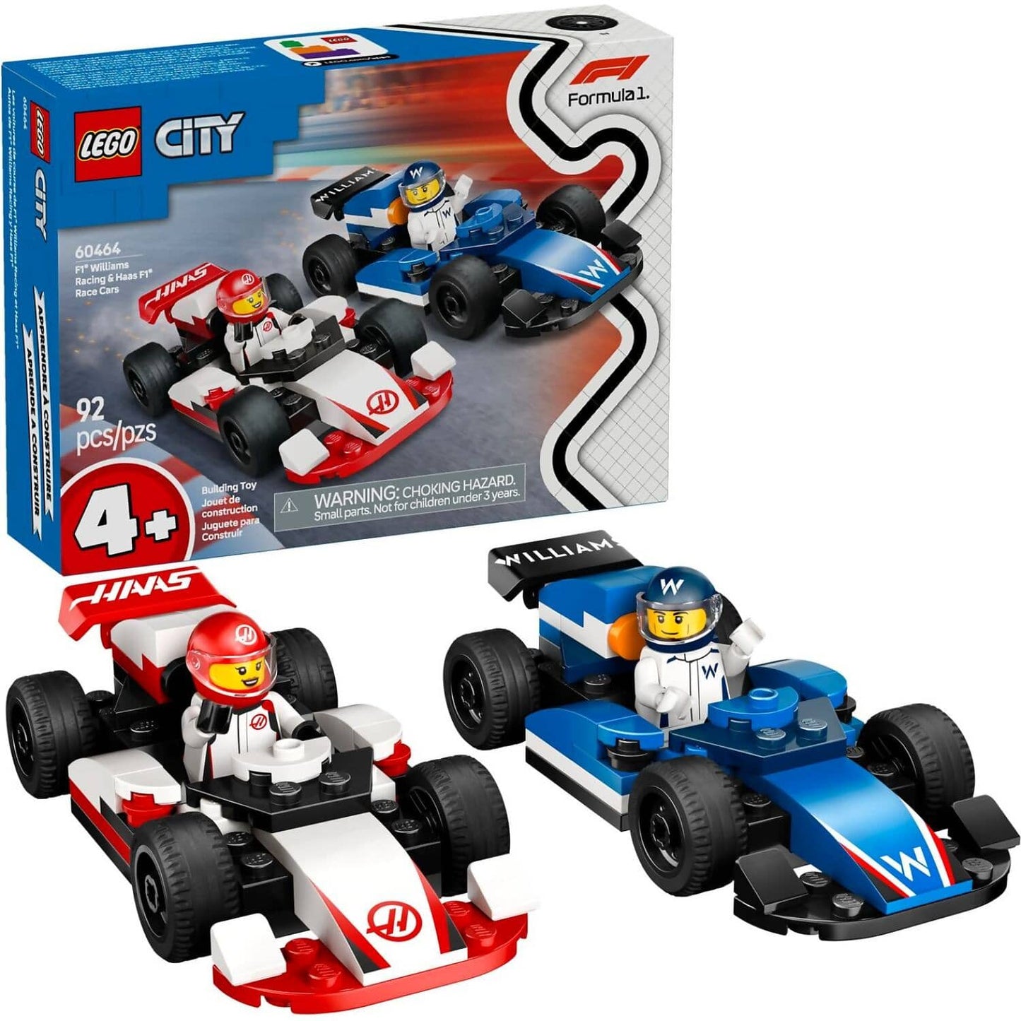 LEGO 60464 F1® Williams Racing & Haas F1® Race Cars - City 4+