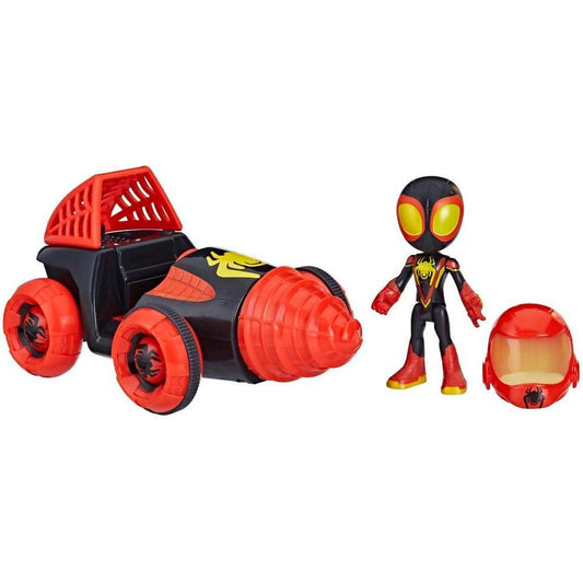 Marvel - Spidey And His Amazing Friends Web-spinners Miles With Drill Spinner Toy Car - Hasbro