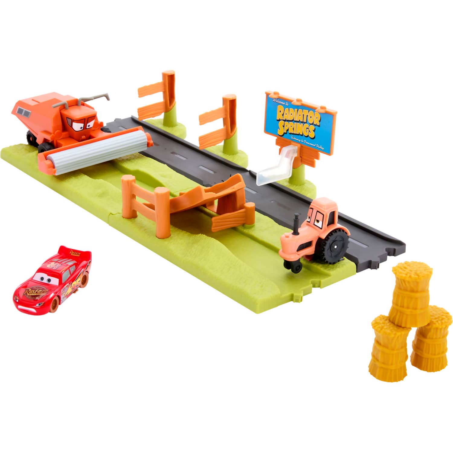 Disney - Pixar - Cars Frank Escape & Stunt Race Playset With Lightning Mcqueen Toy Car