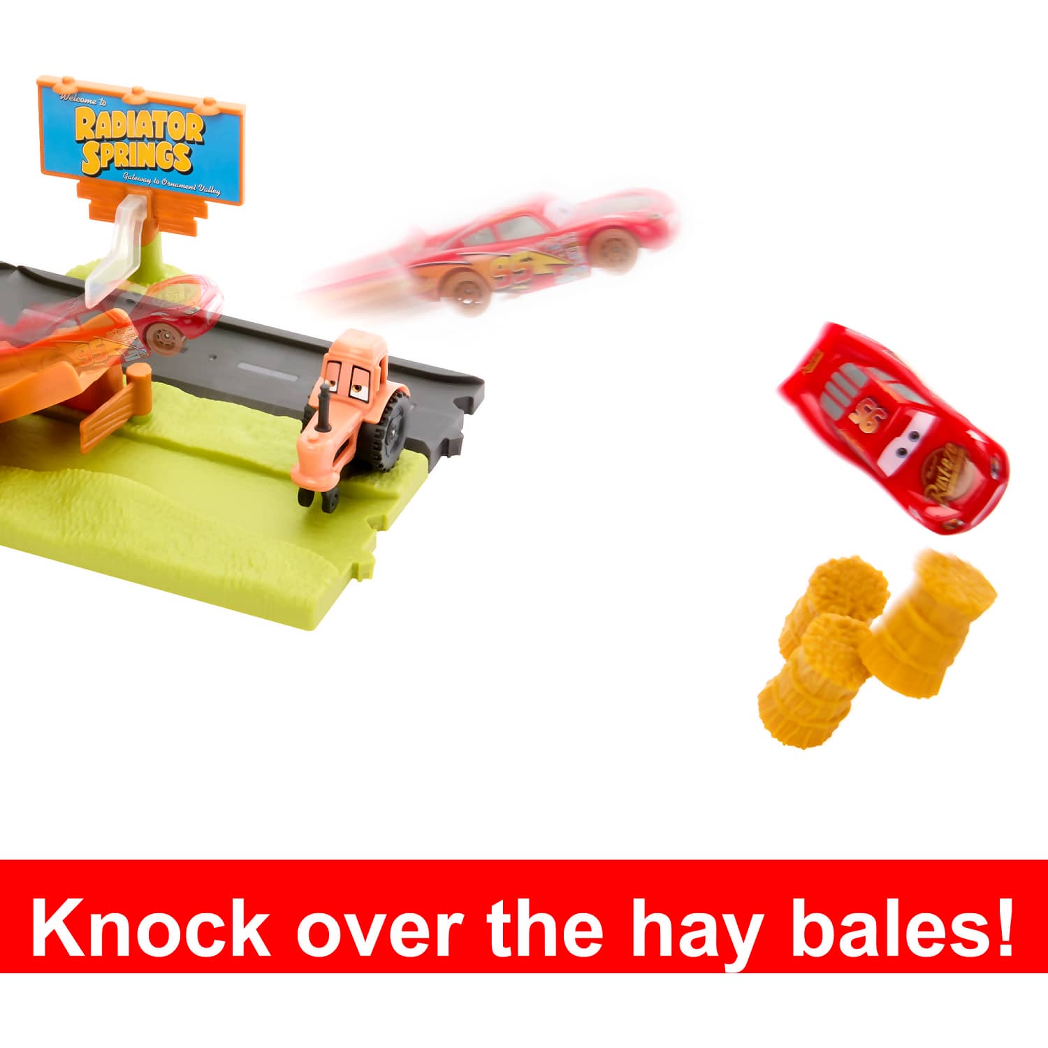 Disney - Pixar - Cars Frank Escape & Stunt Race Playset With Lightning Mcqueen Toy Car