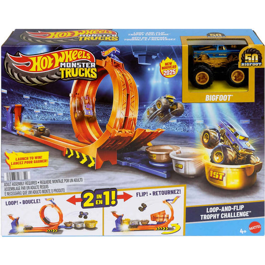Hot Wheels - Monster Trucks Loop-and-flip Trophy Challenge Playset - Mattel