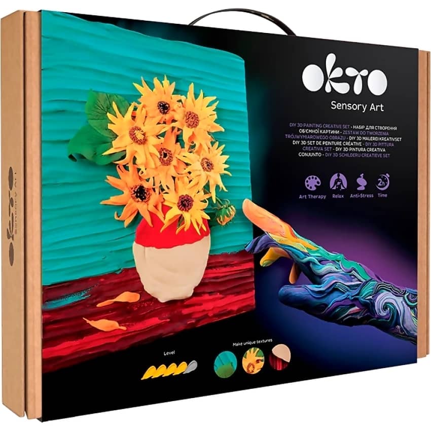 OKTO Sensory Art - DIY 3D Painting Creative Set Sunflowers 30cm x 40cm
