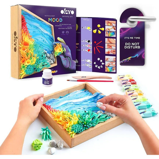 OKTO Sensory Art - Wood & Craft DIY 3D Mood: Ocean Calm 21cm x 21cm