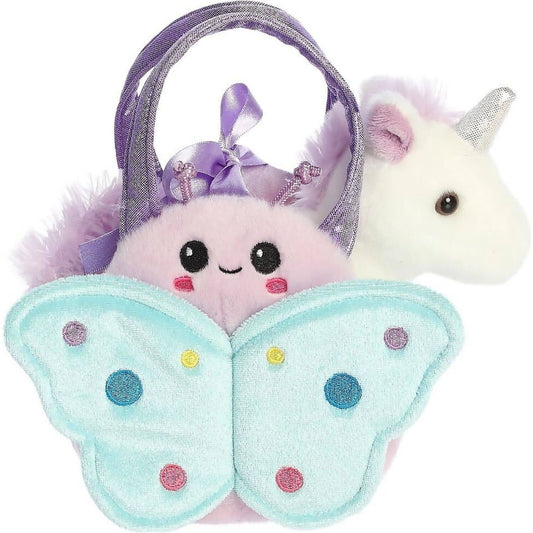 Cotton Candy - Fancy Pals Unicorn With Butterfly Bag