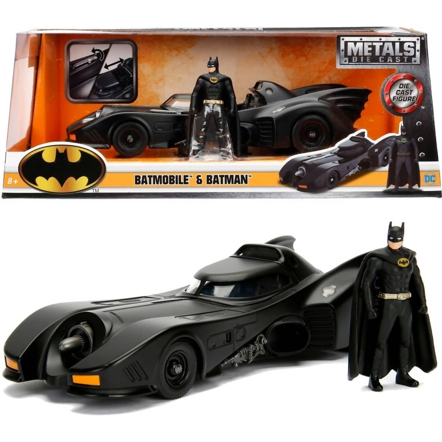 Jada Toys - Batman 89' Batmobile with Batman 1:24 Scale Diecast Vehicle