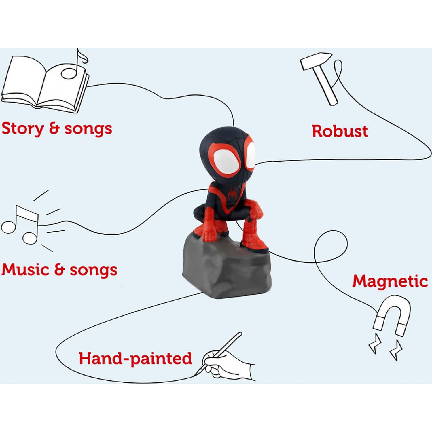 Tonies - Marvel Spidey and His Amazing Friends: Miles Morales Spin : Tonie Audio Character (Toniebox Not Included)
