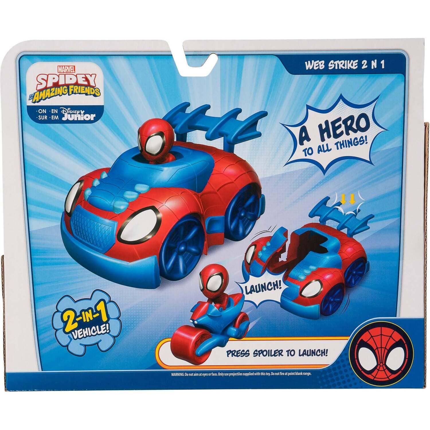 Marvel - Spidey And His Amazing Friends Web Strike 2-n-1 Vehicle