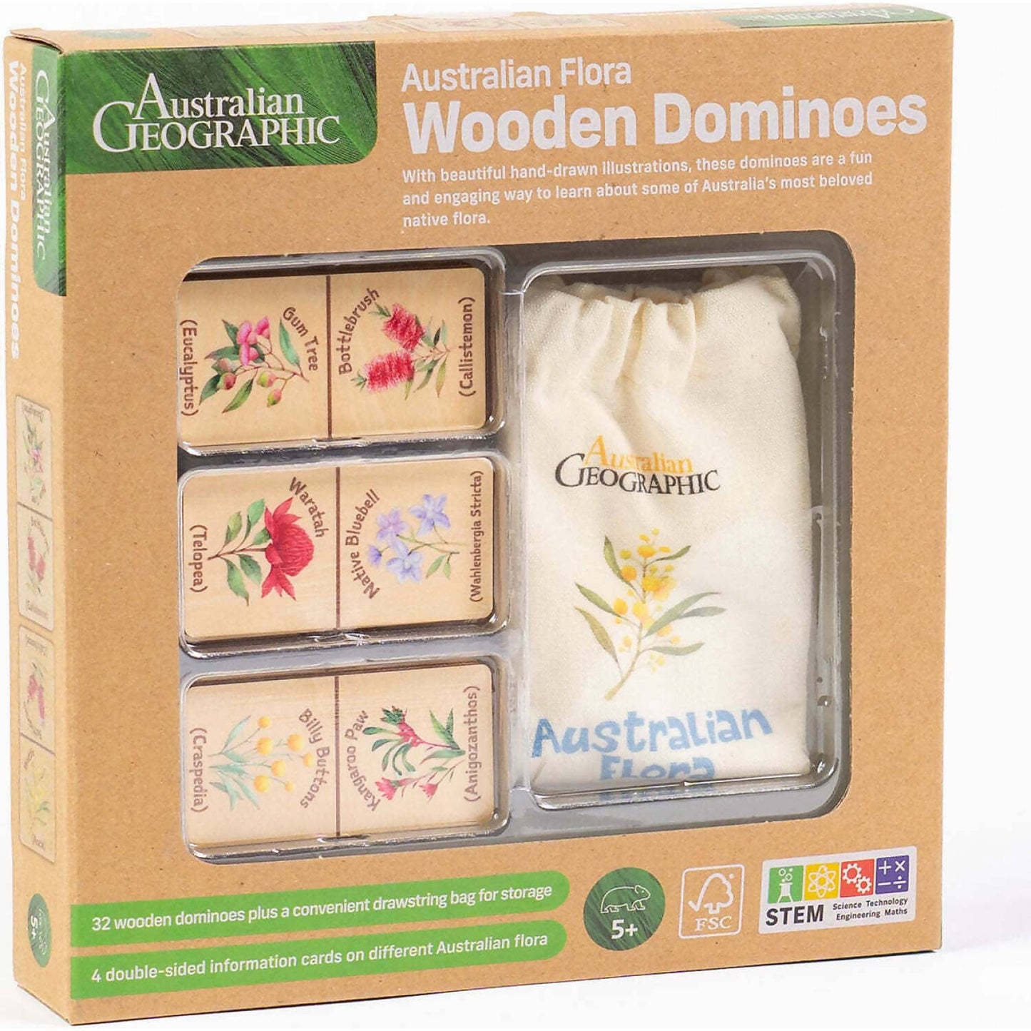 Australian Geographic - Australian Flora Wooden Domino Game