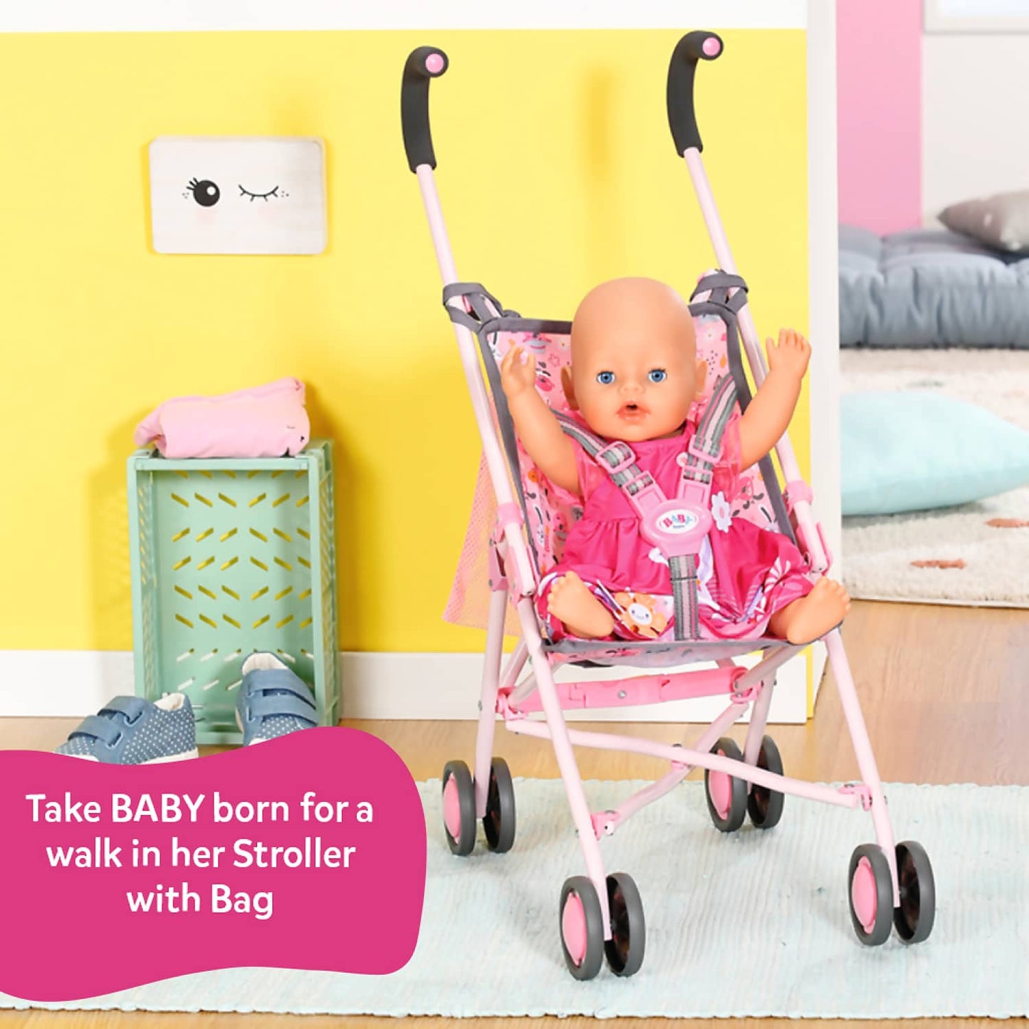 Baby Born - Baby Doll Stroller With Bag (doll Not Included)
