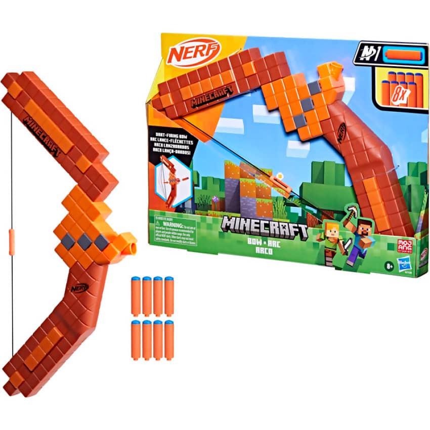 Nerf - Minecraft Bow Dart Blaster Pull Back String - Hasbro