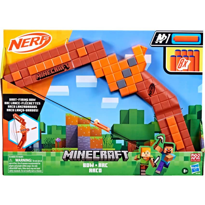 Nerf - Minecraft Bow Dart Blaster Pull Back String - Hasbro