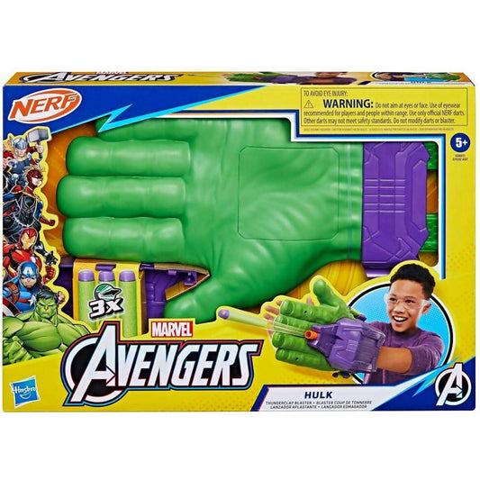 Nerf - Marvel Avengers Hulk Thunderclap Blaster Roleplay Toy With 3 Nerf Darts - Hasbro