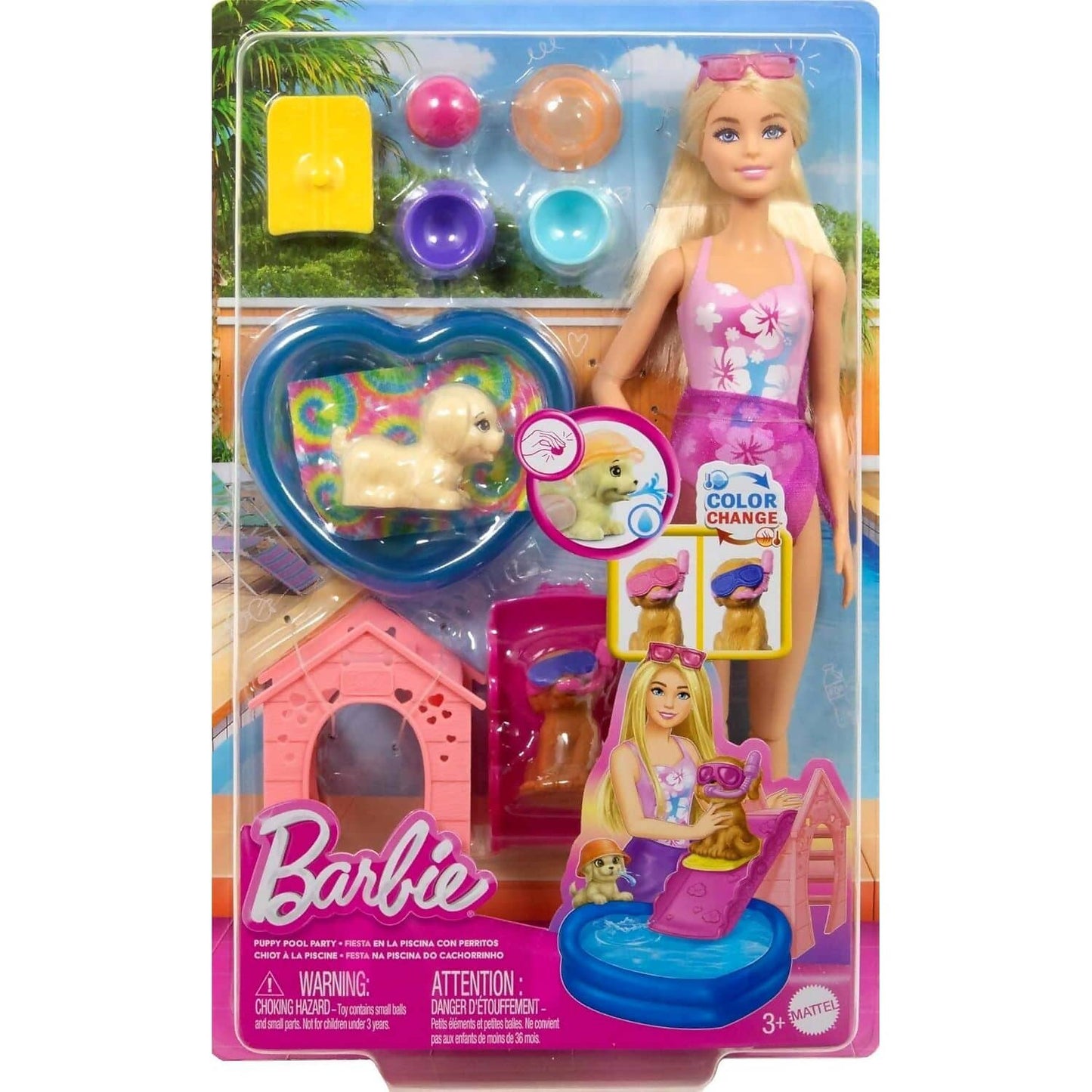Barbie - Puppy Pool Party Playset - Mattel