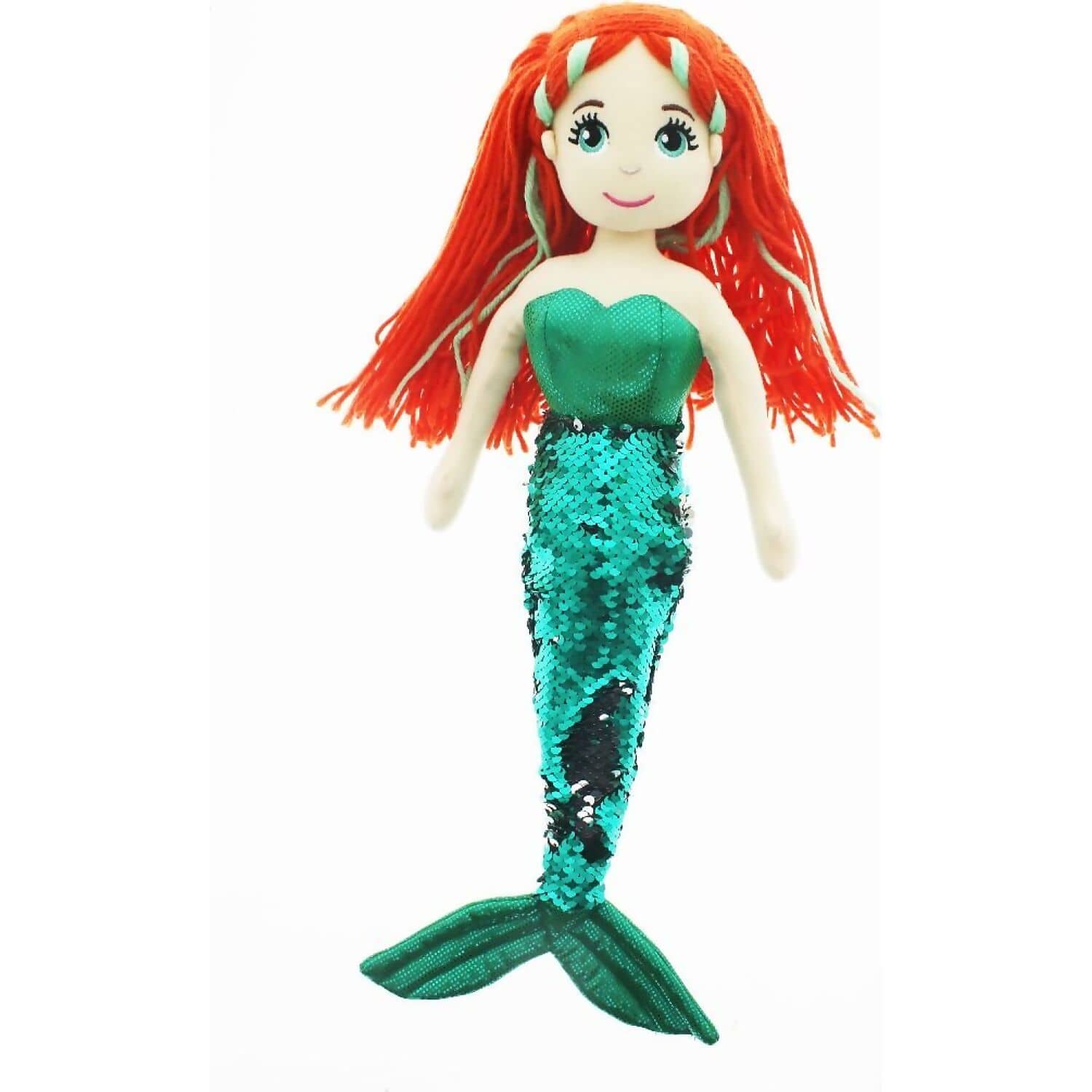 Cotton Candy - Mermaid Rose 45cm Green/Silver Flip Sequined Tail - Plu Toys and Hobbys Australia Cotton Candy - Mermaid Rose 45cm Green/Silver Flip Sequined Tail - Plu Toys and Hobbys Australia