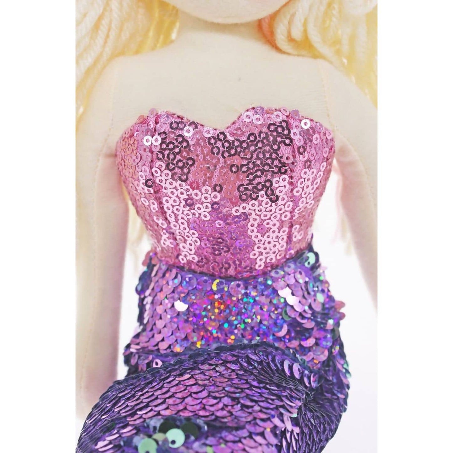 Cotton Candy - Mermaid Anna 45cm Purple/Silver Flip Sequined Tail - Plush