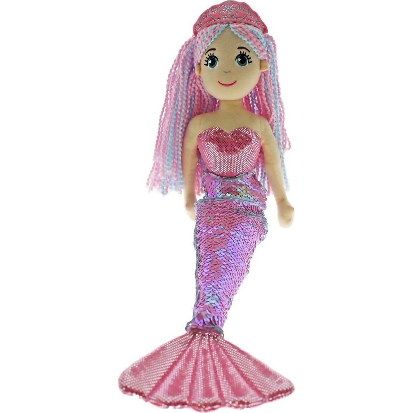 Cotton Candy - Mermaid Candy 45cm Sequined Pink & Blue Flip Sequined Tail - Plush
