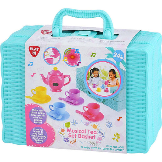 Playgo Toys Ent. Ltd. - Battery Operated Musical Tea Set Basket Role Play