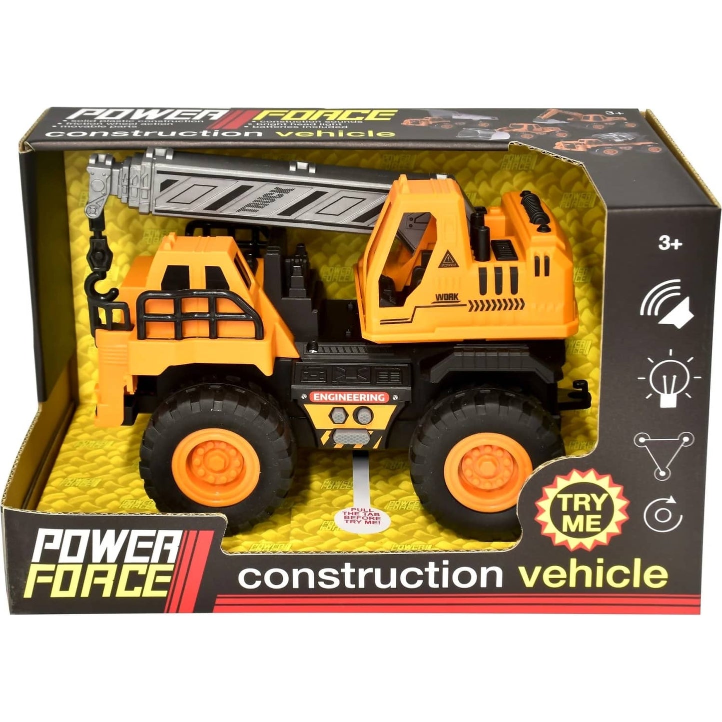 Power Force - Construction Vehicle Crane with Light & Sound
