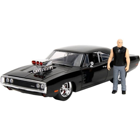 Jada Toys - Hollywood Rides 1970 Dodge Charger With Dom Toretto 1:24 Scale Diecast Vehicle & Dom Figure Set