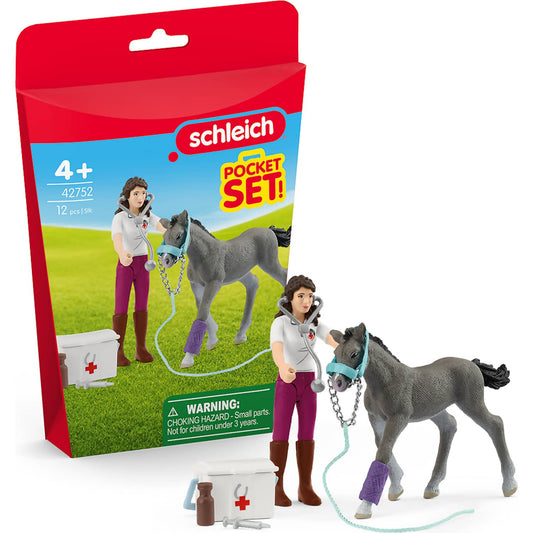 Schleich - Horse Care Playset with Trakehner Foal Pocket Set!