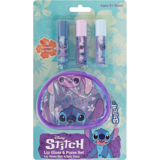 Disney Stitch - 3pk Lip Gloss & Purse Set