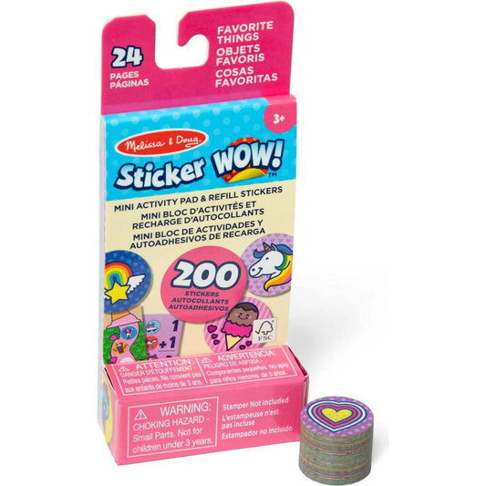 Melissa & Doug - Sticker WOW! Mini Activity Pad & Refill Stickers - Favorite Things (200+ Stickers Stamper Not Included)