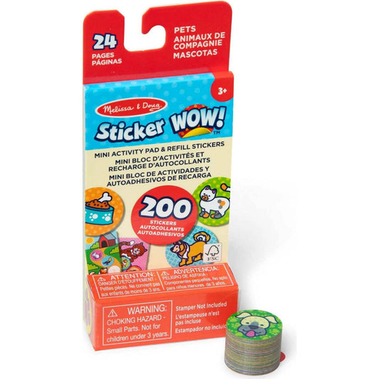 Melissa & Doug - Sticker WOW! Mini Activity Pad & Refill Stickers - Pets (200+ Stickers Stamper Not Included)
