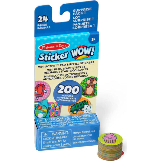 Melissa & Doug - Sticker WOW! Mini Activity Pad & Refill Stickers - Surprise Pack 1 (200+ Stickers Stamper Not Included)
