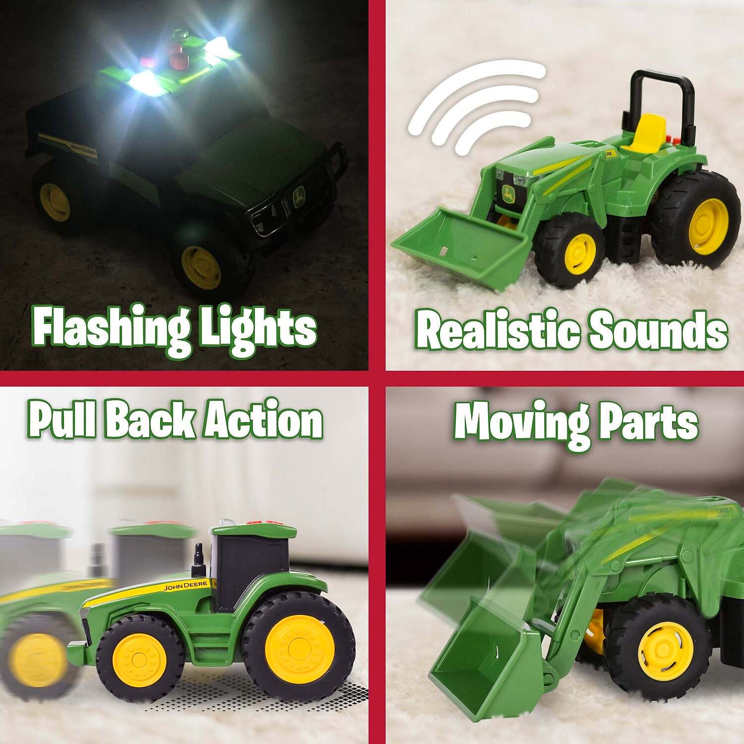 John Deere - Kids - Mini Farm Vehicles 3pk with Lights & Sounds!