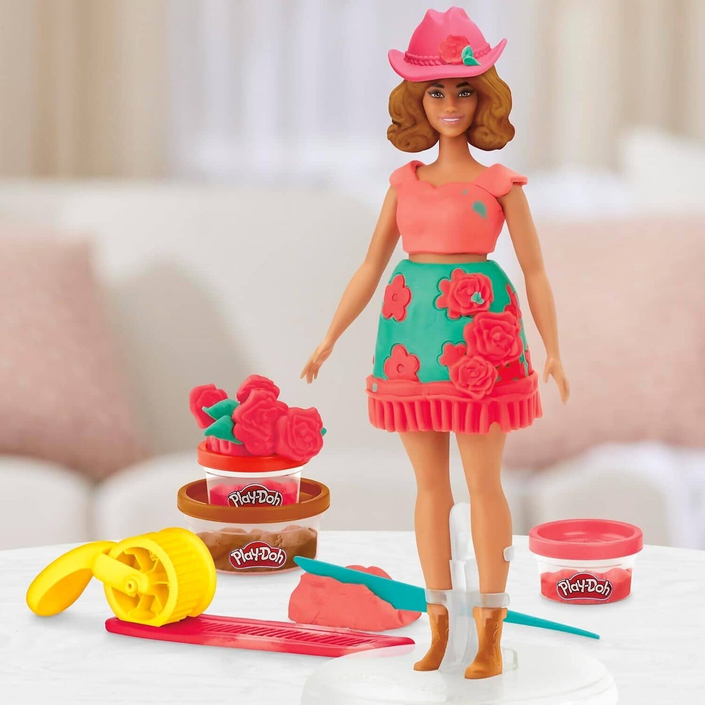Play-Doh - Barbie Florals & Fringe Doll Set - Hasbro