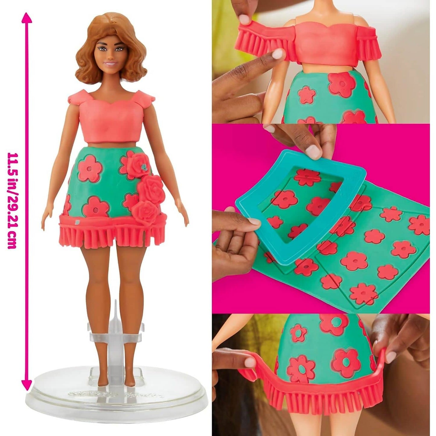 Play-Doh - Barbie Florals & Fringe Doll Set - Hasbro