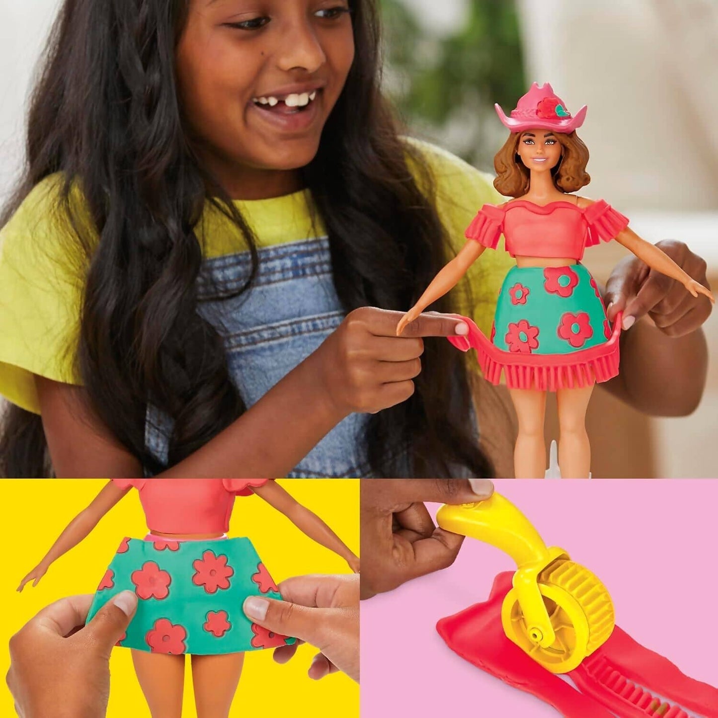 Play-Doh - Barbie Florals & Fringe Doll Set - Hasbro