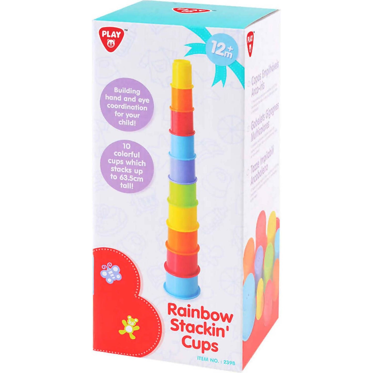 Playgo Toys Ent. Ltd. - Rainbow Stackin' Cups 10 Pieces