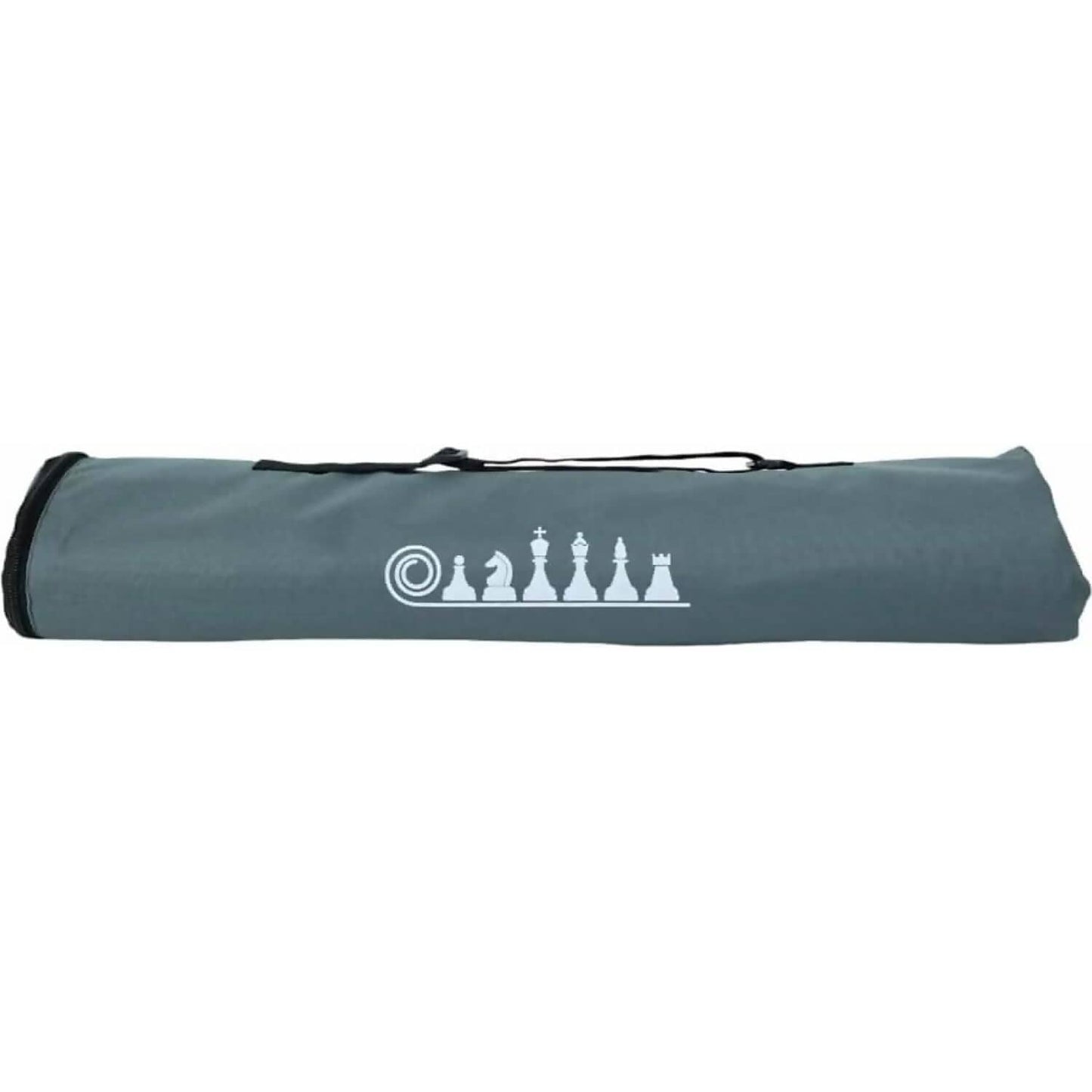 Lets Play Games - Classics Club Chess Set 20-inch - Portable Rubber Roll Up Black Woodgrain Look