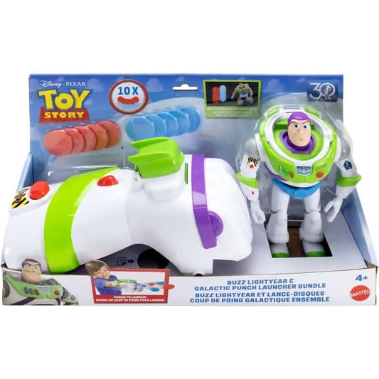 Disney Pixar - Toy Story Buzz Lightyear & Galactic Punch Launcher Bundle 7-Inch Action Figure